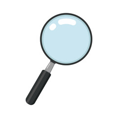 Search icon vector. Magnifying glass clipart isolated on white background.