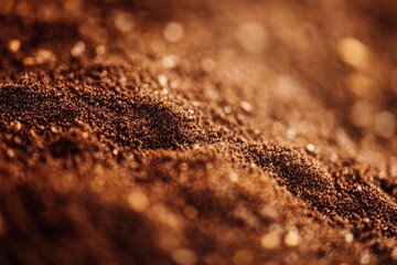 A detailed close-up of the texture of dark, rich soil with fine granules, highlighting the complexity and nurturing aspect of natural earth material.