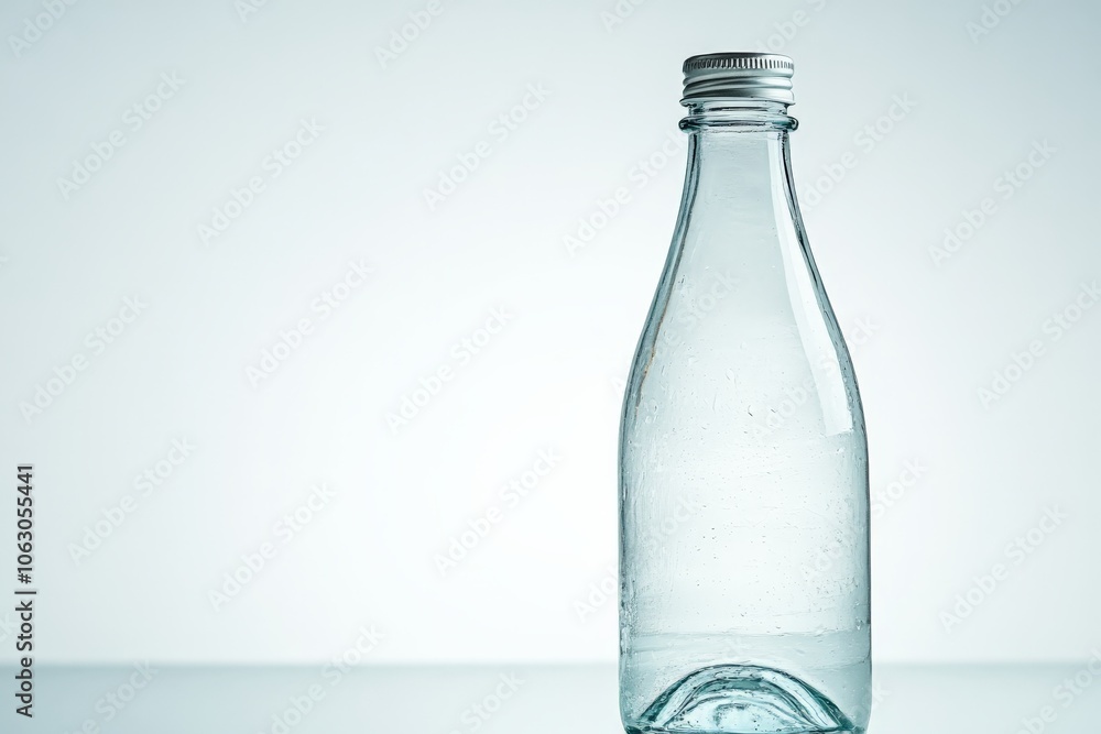 Leinwandbilder a transparent bottle with a shiny metal cap against a clean white backdrop, creating a sense of mode