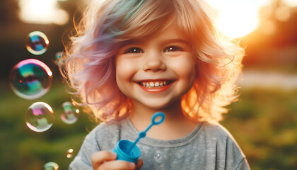 아이와 비누방울