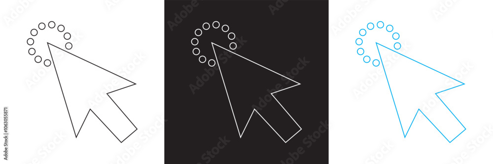 Poster mouse cursor click icon isolated on white and black background . vector illustration. eps 10