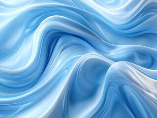 Obraz premium Abstract blue and white swirling liquid texture.