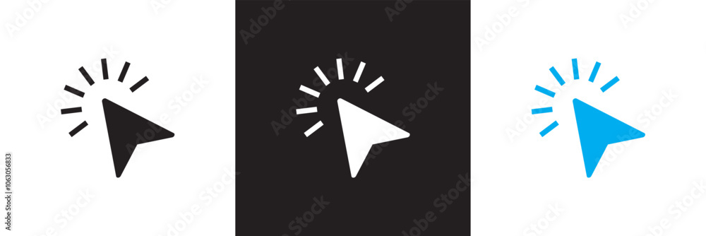 Poster mouse cursor click icon isolated on white and black background . vector illustration. eps 10