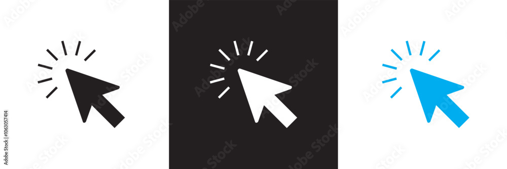 Fototapete mouse cursor click icon isolated on white and black background . vector illustration. eps 10