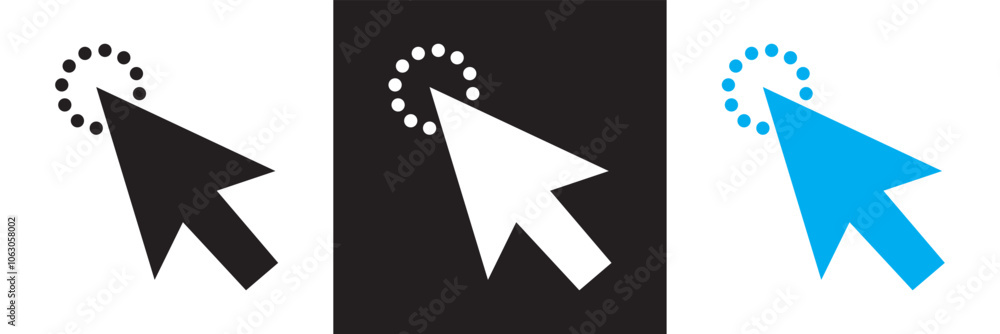 Poster mouse cursor click icon isolated on white and black background . vector illustration. eps 10