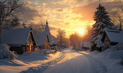 Zimowa, świąteczna wioska © Fotosmagoria