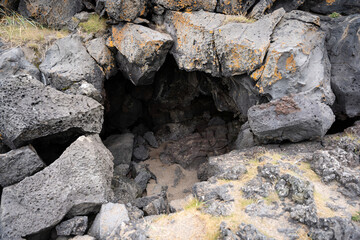 Close up of natural texture, color and shape from Iceland. Beautiful abstract and artistic nature for background.