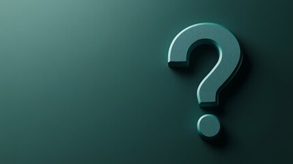 A large blue question mark on a green background