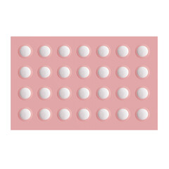 正面から見た低用量ピルの3Dイラスト