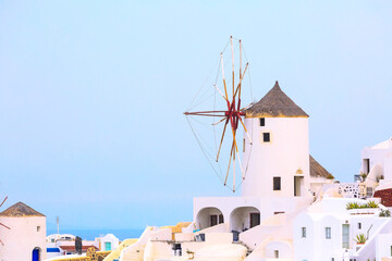 Oia windmill in Santorini island, Greece