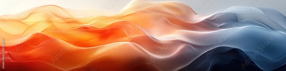 Aufkleber abstract waves in warm and cool tones creating a fluid design.