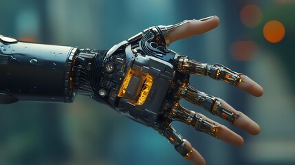 Cybernetic augmentation through bionics, focusing on the enhancement of human abilities using advanced bionic technology