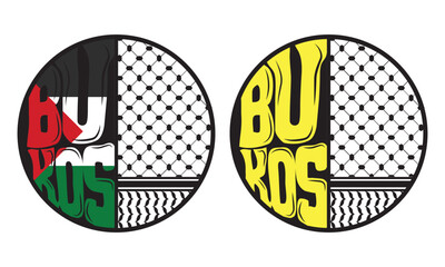 Palestinian scarf keffiyeh pattern circle logo