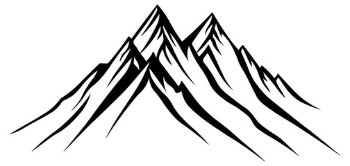 black silhouette of a mountain without background