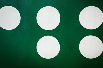 Abstract emerald green and white retro 70s overlapping shapes watercolor concept texture