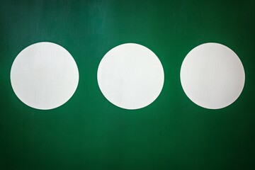Abstract emerald green and white retro 70s overlapping shapes watercolor concept texture