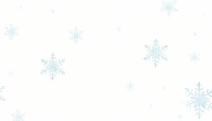 Christmas or winter white background with snowflakes, ideal for simple and festive holiday designs.