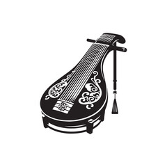 Guzheng Silhouette - Illustration of Guzheng - Guzheng Vector.