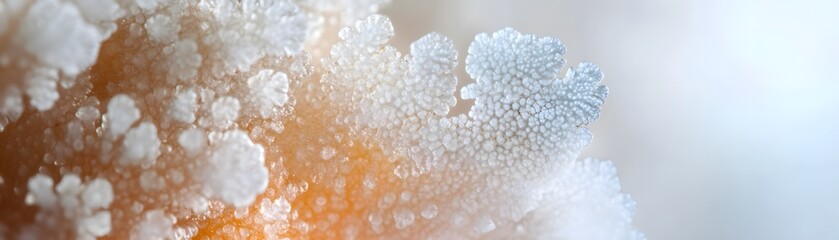 Close-up of White and Orange Crystalline Formations