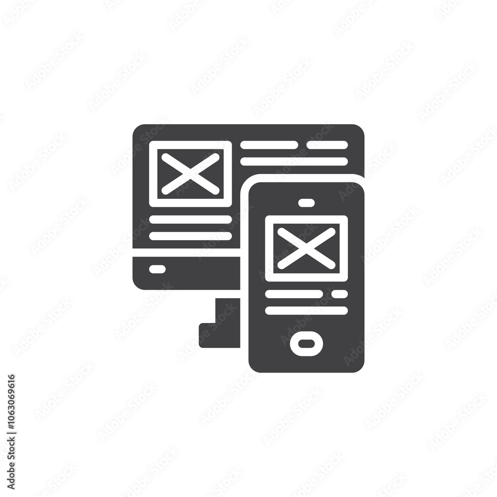 Poster adapting ui for different devices vector icon