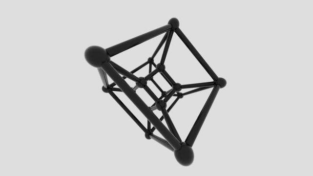 looped 3d animation cube in the 4th dimension tesseract