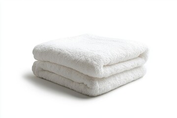 A plush stack of white towels on a clean surface. Perfect for hotels, spas, or home use. Elevate your relaxation experience with these soft essentials. Generative AI