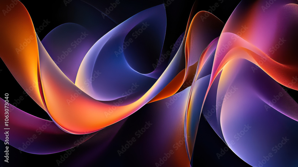 Poster abstract colorful wave patterns showcasing vibrant hues blending together in a dynamic composition a