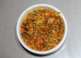 Dipping Sauces or Hotpot dipping sauce. Sweet and sour sauce and spices for hot pot