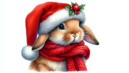 Festive Bunny with Christmas Gifts