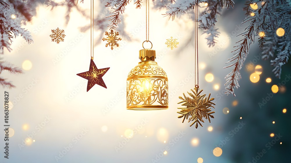 Poster the original image on the new year theme for a greeting card or elements for design.