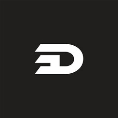 letters d rush run simple geometric logo vector