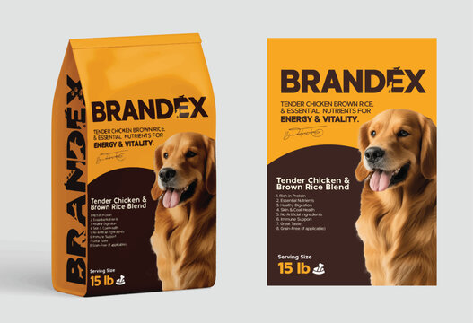 Brandex Pet Food Packaging Design Template &ndash; Editable EPS for Dog and Cat Foods