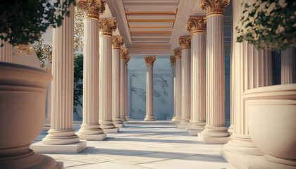 Fototapeta premium marble columns of academy of athens Created with Generative AI technology.
