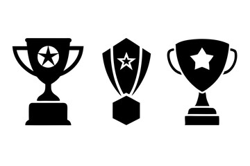 Set of Trophy icon logo vector template, Education icon concepts, Creative design on white background.