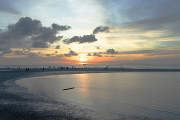 Sunset at beach. Nathon beach, Samui, Thailand.