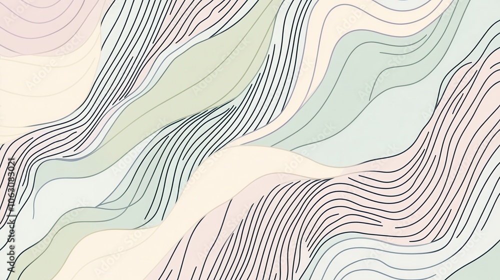 Poster create stunning abstract wavy line patterns with bold outlines