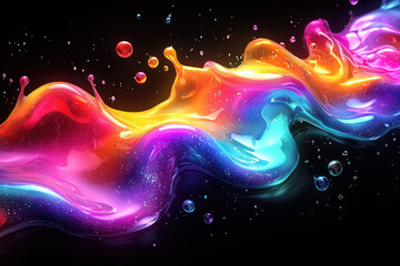 Abstract swirling mass with glossy, colorful appearance.