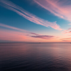 Naklejka premium Beach and sunset Generative AI 