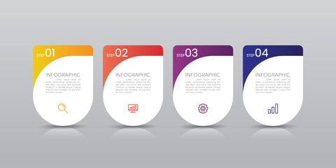 4 Step Modern Business Infographic Design Template