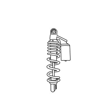 Line art design of a shock absorber. Hand-drawn vector illustration shock breaker flat icon. Outline vector doodle illustration. isolated on a white background.