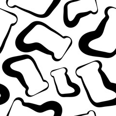 seamless pattern of New Year icons of Santa Claus socks drawn in line art style, for Christmas packaging, textiles or cards