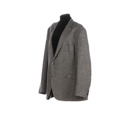 gray men's wool jacket isolated on white background