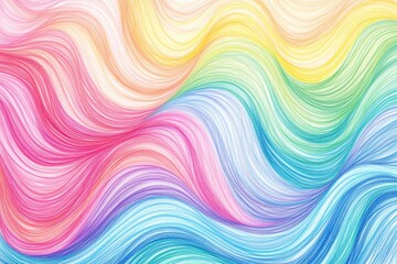 Fototapeta premium Abstract background with pastel rainbow colors, soft waves of color in the shape of hair