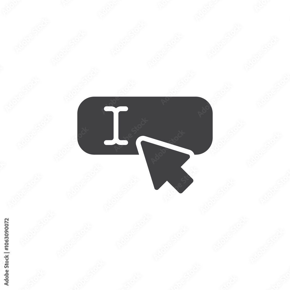 Poster text shown in an empty input field vector icon