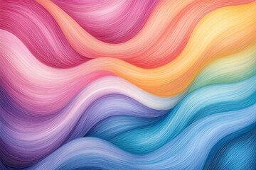 Fototapeta premium Abstract background with pastel rainbow colors, soft waves of color in the shape of hair