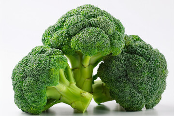 fresh broccoli on white background