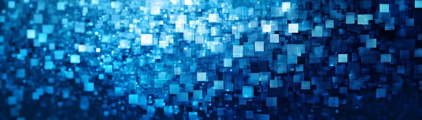 Fototapeta premium Abstract Blue Pixelated Background with Depth and Texture
