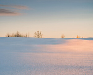 Winter Sunset, Light Reflecting Off Snow and Ice