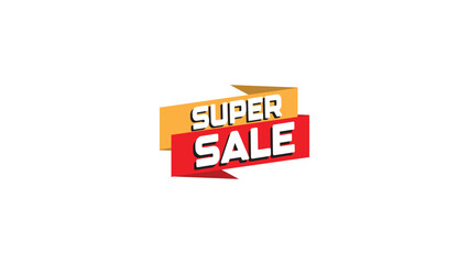 super sale vector banner template, design, sale tag, banner, poster, flyer