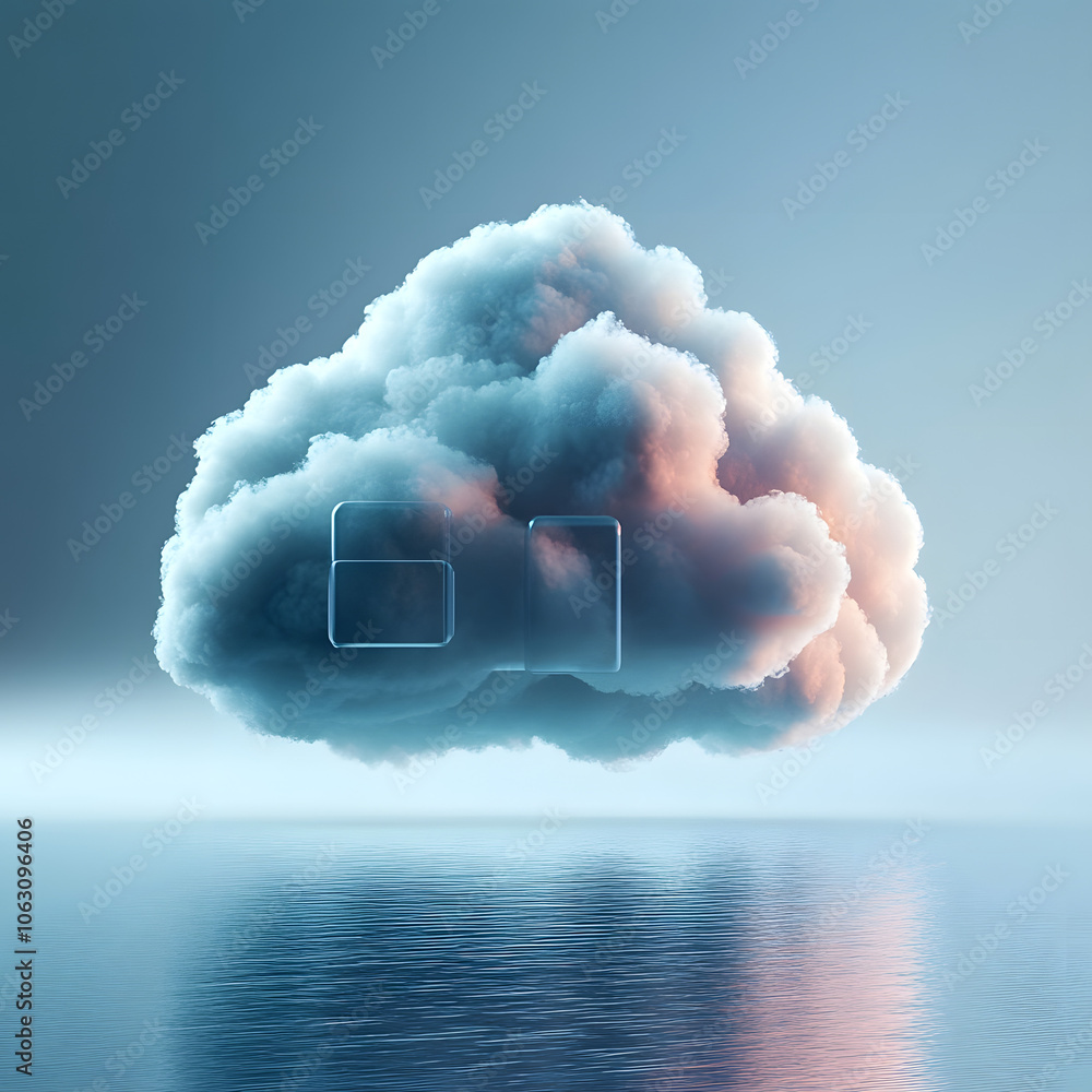Poster protect cloud information data concept. security and safety of cloud data.